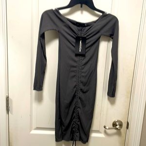 PrettyLittle thing ribbed charcoal grey dress new with tags size 2